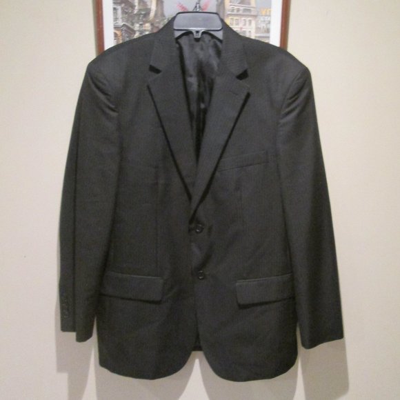 BLAIR UNDERWOOD mens 42R Black Pinstripe 2-button SPORT COAT Jacket Blazer - Picture 1 of 5